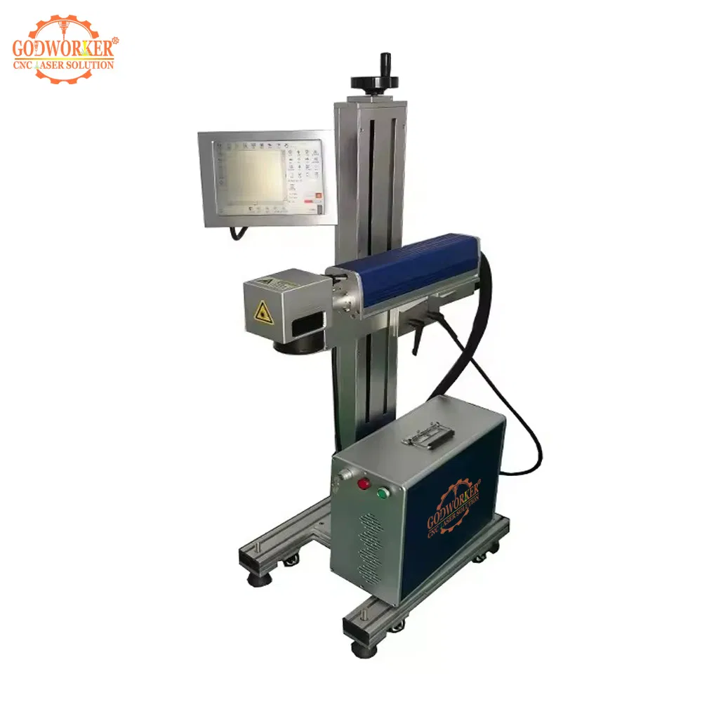High Speed Online Flying Fiber Laser Marking Machine 30W 50W 60W 100W