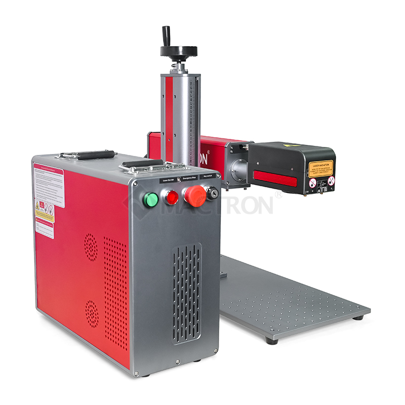 50W 3D Fiber Laser Metal Engraving Marking Machine on Curve Metal