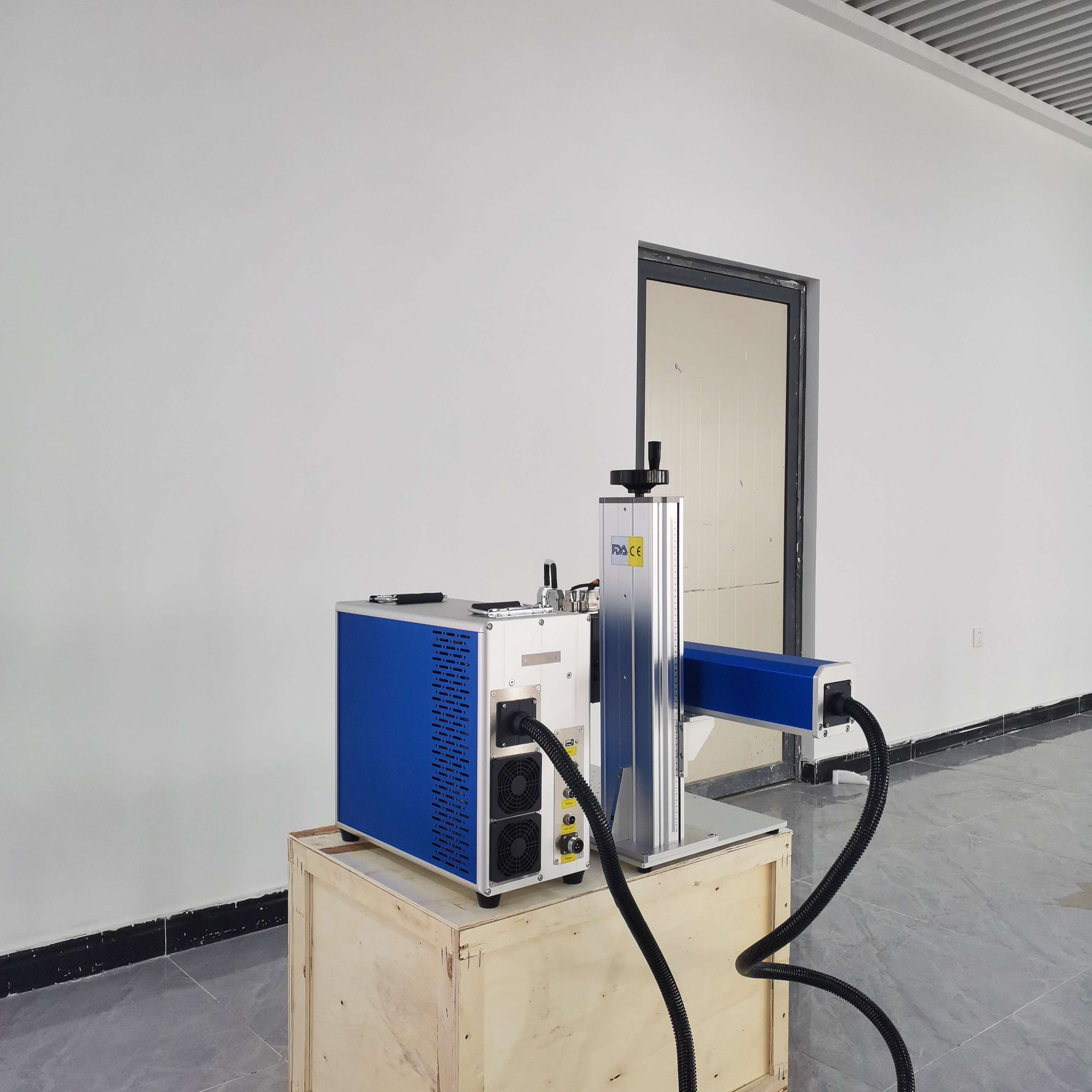 50W 3D JPT Mopa Portable Fiber Laser Color Marking Machine Air-Cooled CNC for Metal Gold Jewelry ID Cards DXF/PLT/BMP/AI/DST