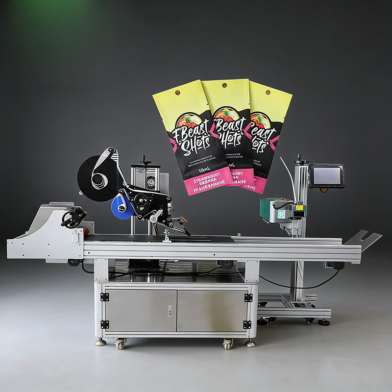 High Speed Automatic Sheet Paging Labeling &amp; Laser Marking Solution Intelligent Integrated Machine for Production Line Labeling