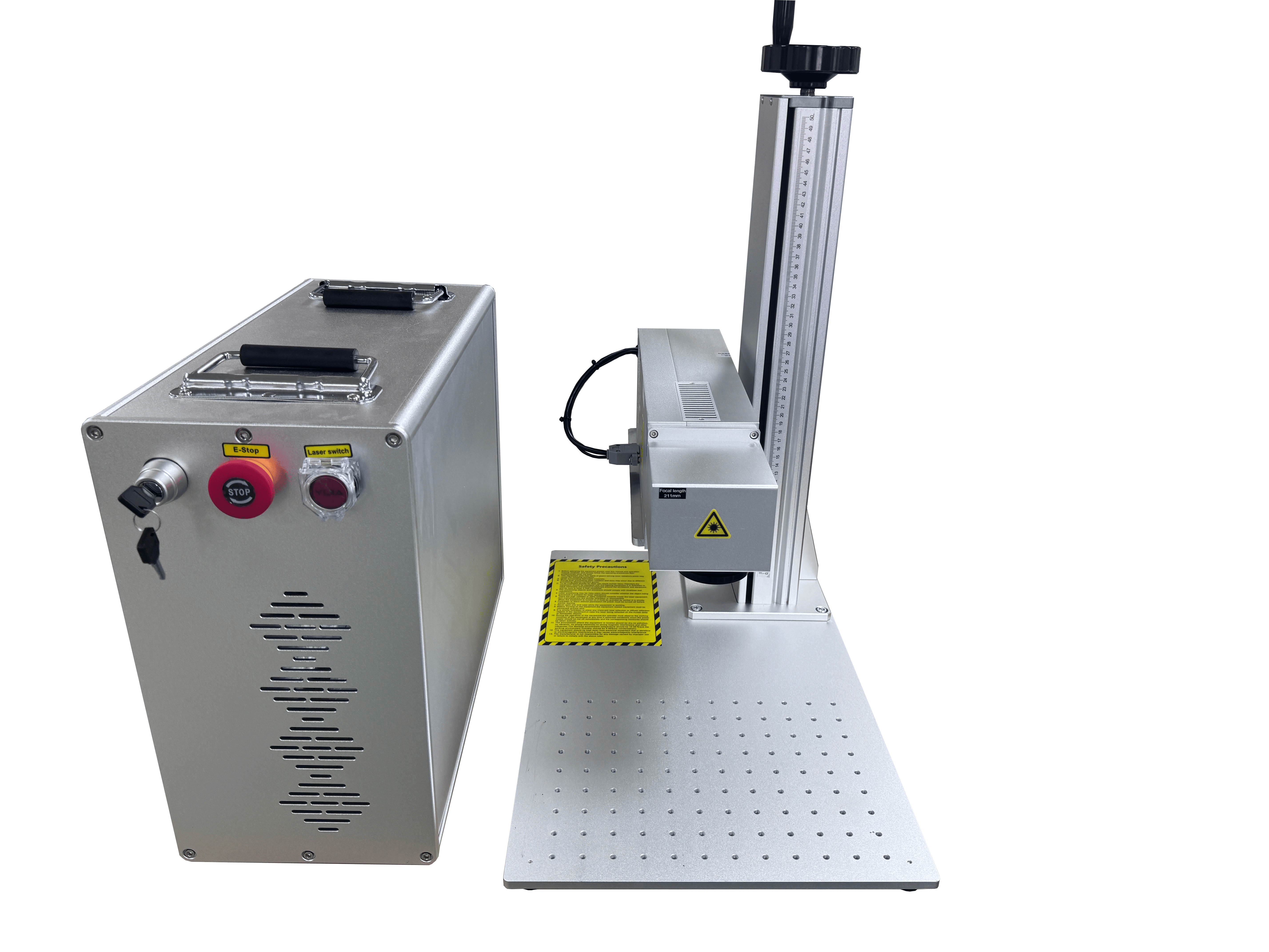 Standalone Fiber Laser Marking Machine Split Design for Steel Aluminum Plastic with Rotating Roller Engraver