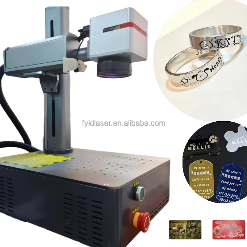 New Fiber Laser Engraving Machine for Metal Leather Jewelry Stone Rubber &amp; Plastic with DXF Support Deep Marking