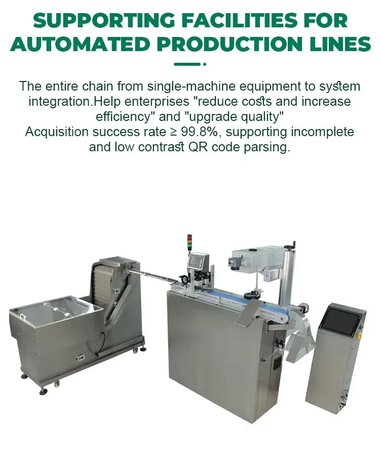 Automatic Bottle Cap UV Laser Marking & Vision Inspection with Auto Reject System