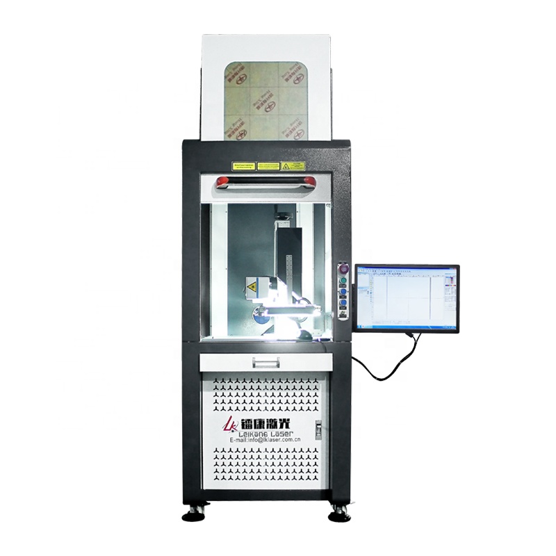 Enclosed 100W Fiber Laser Marking Machine Vision Camera System Automatic Laser Marking Machine Metal Laser Marking Equipment