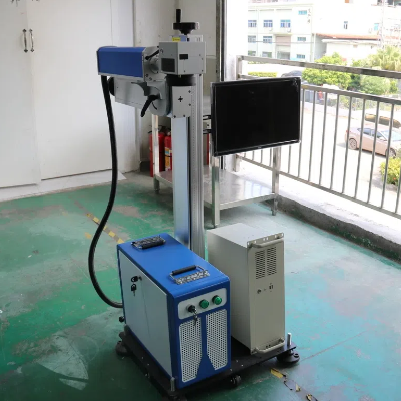 High-speed Portable QR Code and Date Flying Laser Marking Machine for Permanent Marking on Wood Plastic and Various Materials
