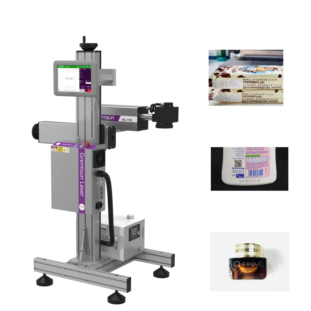 OEM Flying UV Laser Marking Engraving Machine Online Expiry MFG Date Barcode Laser Coding Machine for Plastic Bag Glass Bottle