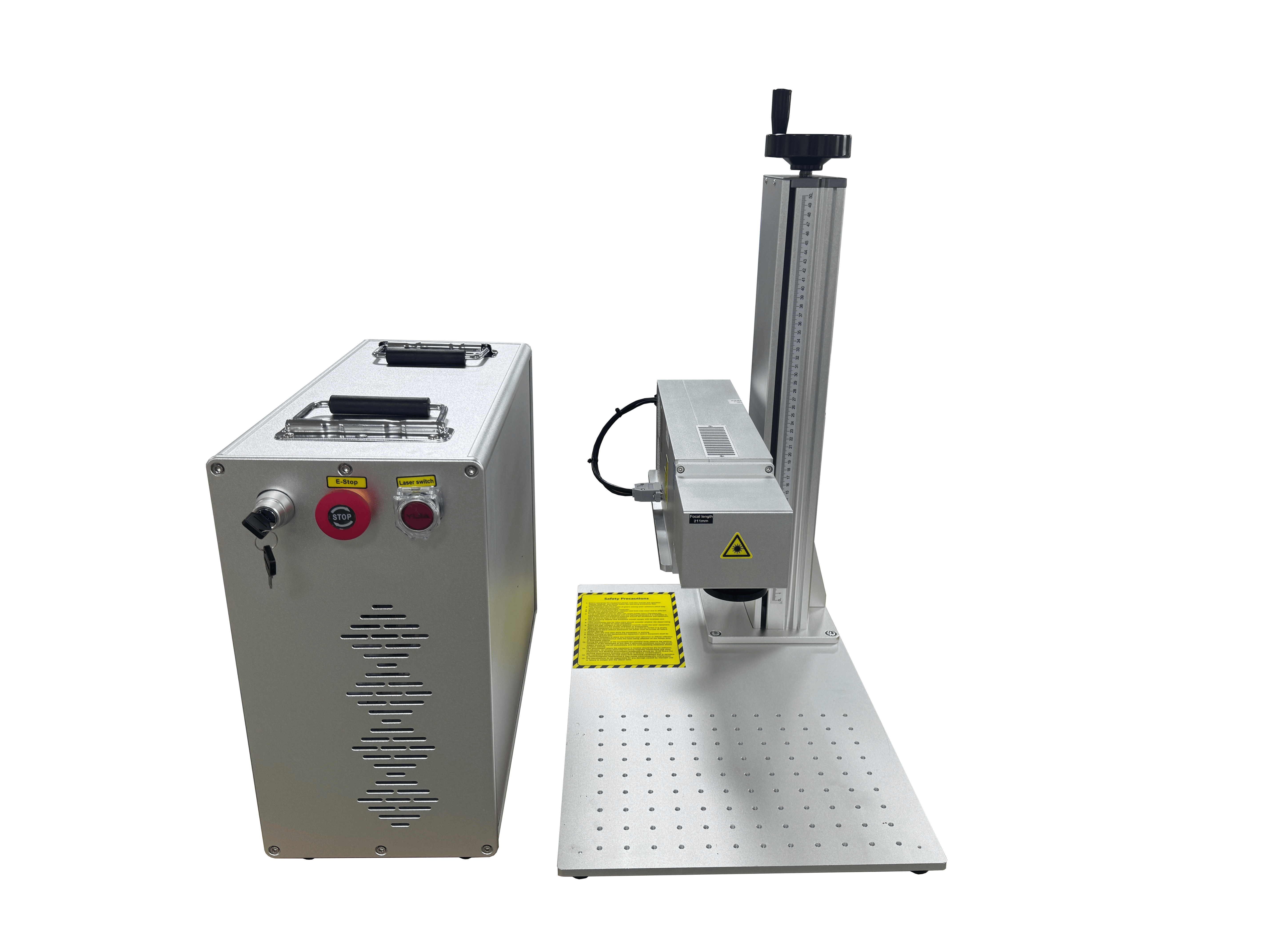 Standalone Fiber Laser Marking Machine Split Design for Steel Aluminum Plastic with Rotating Roller Engraver