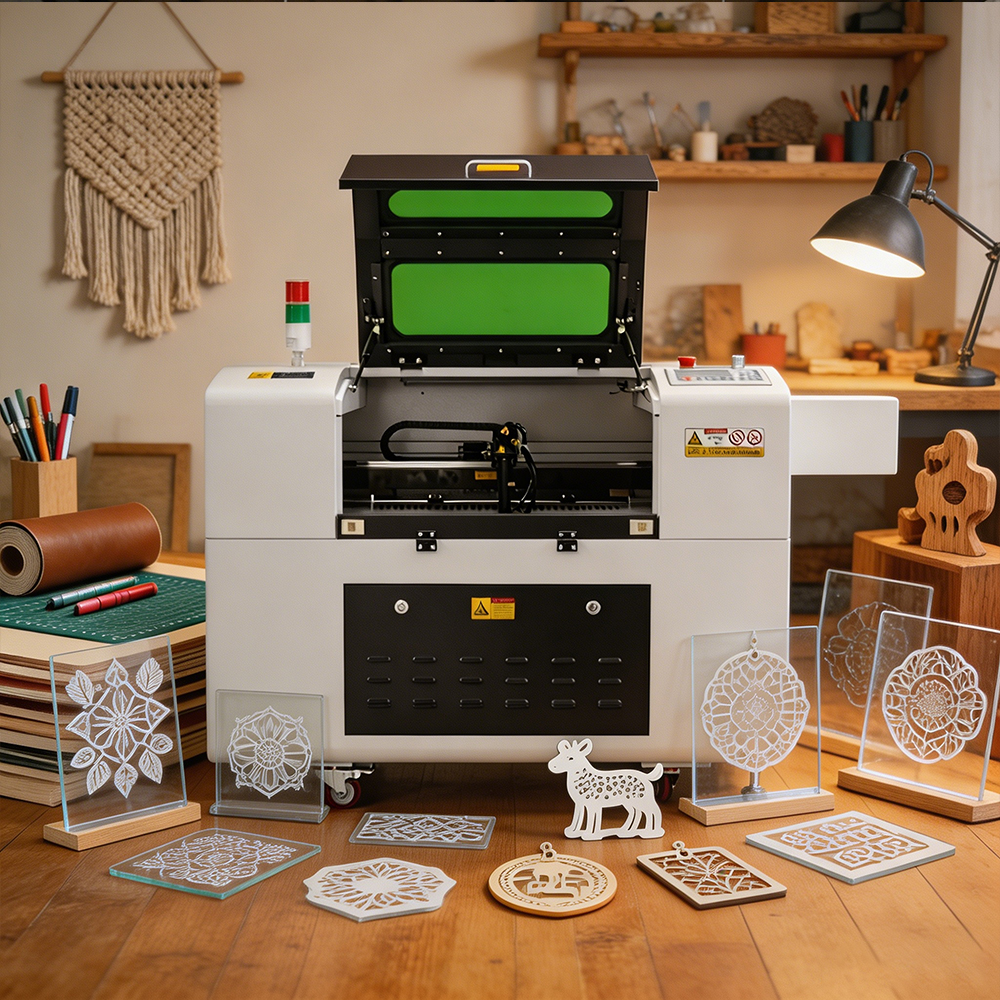 7050 Ruida-Controlled High-Accuracy CO2 Laser Engraving Machine For Non-Metal Including Crytal Supporting DXF/PLT Formats