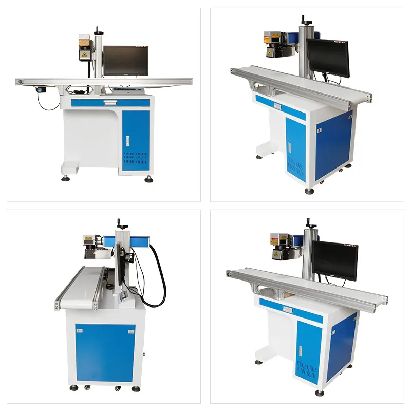 Online Fly Laser Marking Machine Laser Coding Machine Laser Printer with Conveyor Belt for Pipe
