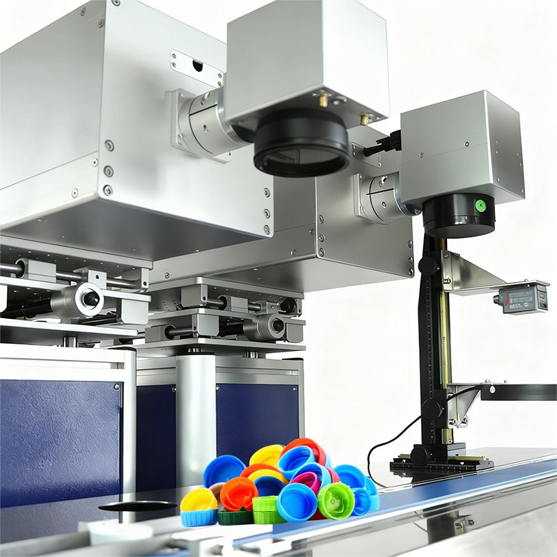Automatic Bottle Cap Inner &amp; Outer Dual Code Laser Marking System for Traceability