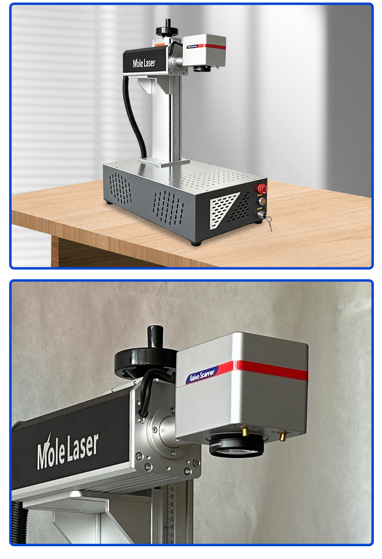 All-in-one Fiber Laser Marking Machine With Rotary Axis 20W 30W 50W For Tumbler Cup Metal Engraving Device