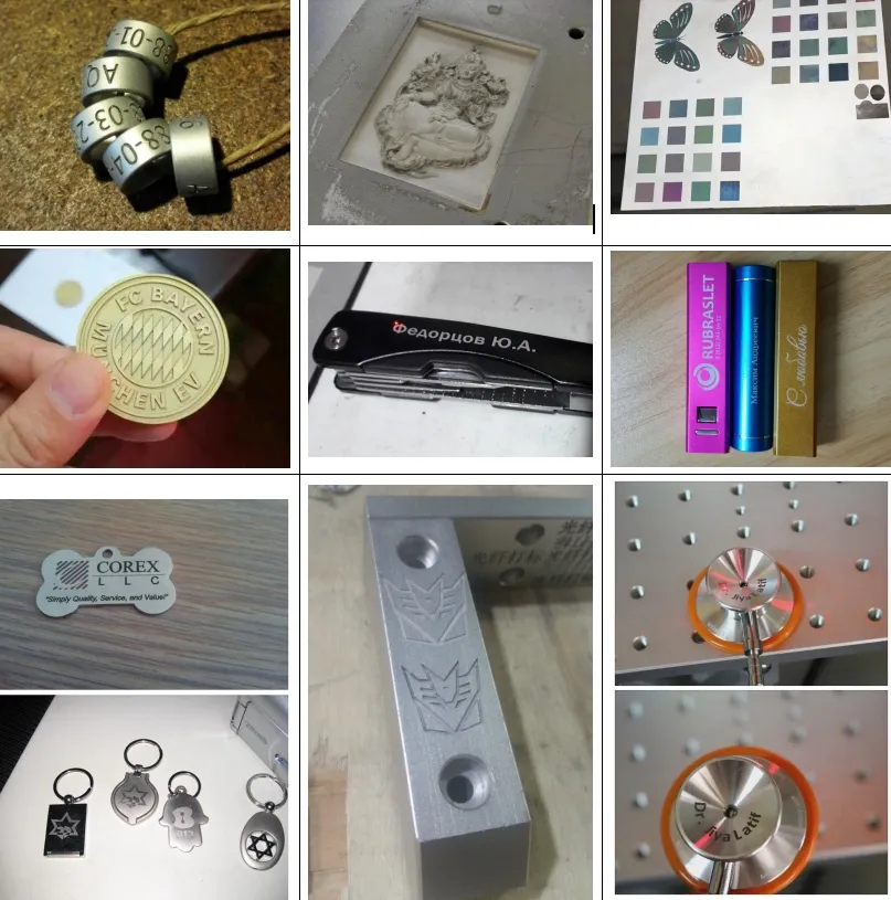 Laser marking sample display