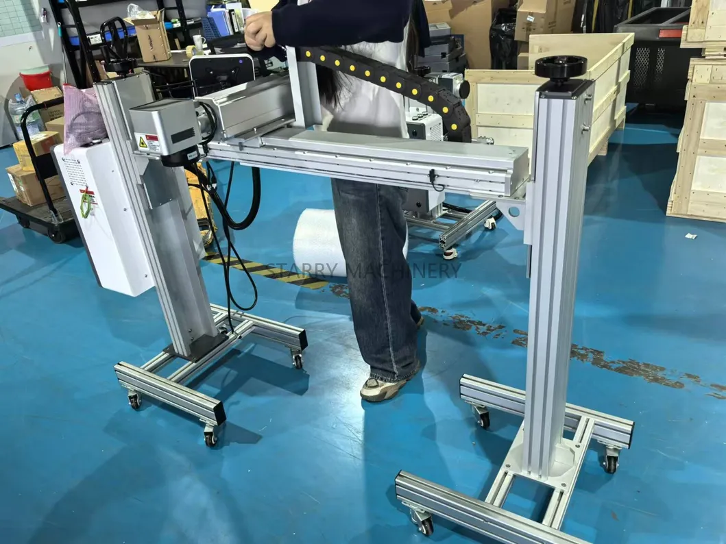 Fiber Fly Laser Marking Machine Date Coding Machine 20W 30W 50W Online Laser Printer