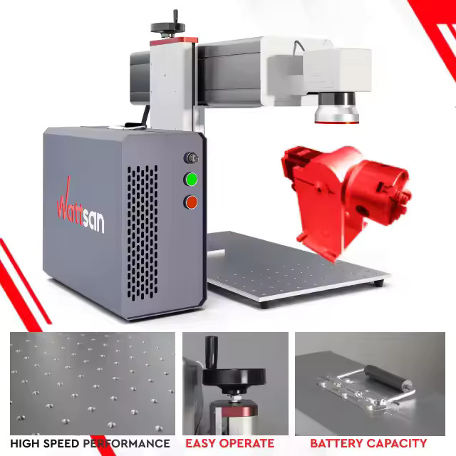 Wattsan FL TT Fiber Laser Engraver For Jewelry Metal Cards Plastic Mini Gemstone High-Precision Laser Marker Stone Engraving