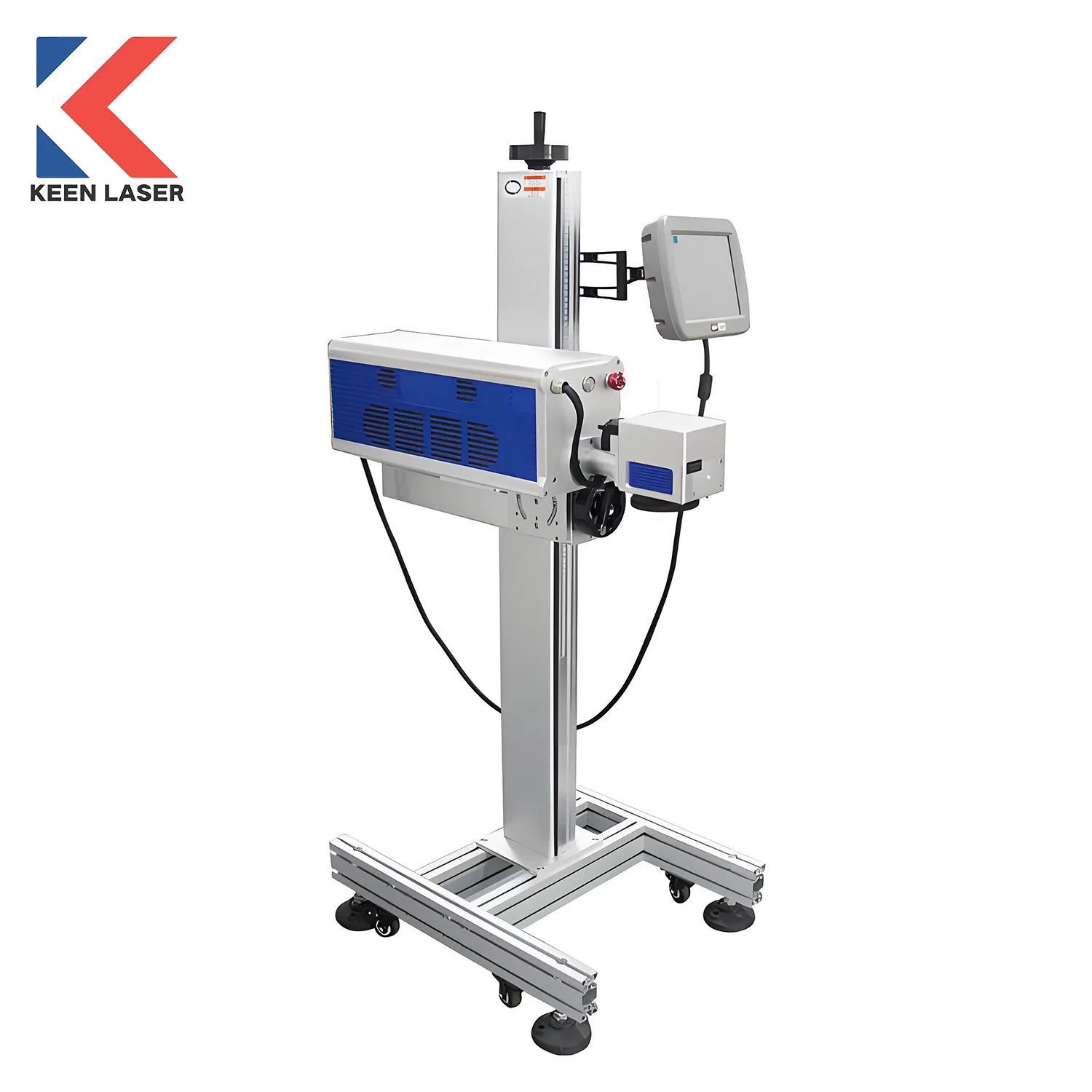 Industrial Fiber Laser Marker Flying CNC High-Speed Engraving Automatic CO2 Engraving Plastic Metal Pipe Logo Engraver PVC/PE/PP Materials Marking Machine