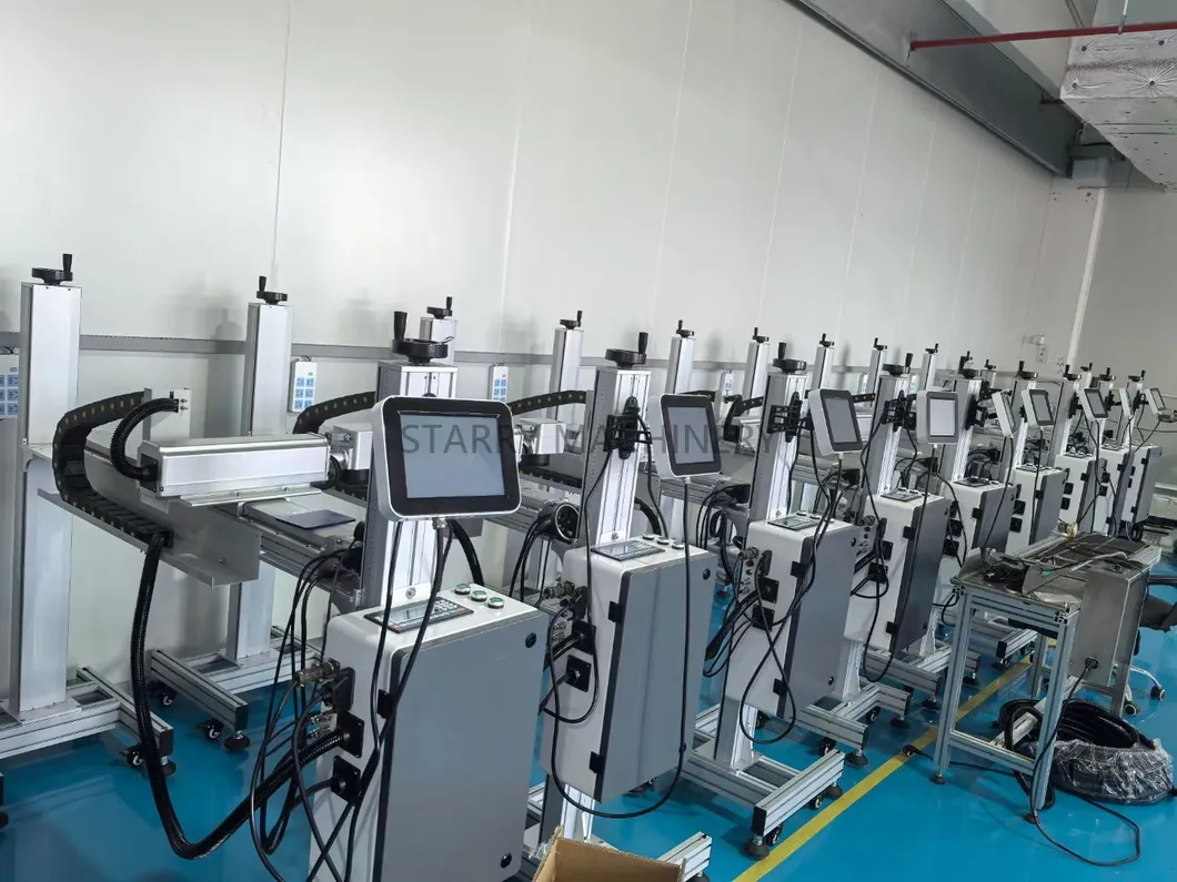 Fiber Fly Laser Marking Machine Date Coding Machine 20W 30W 50W Online Laser Printer