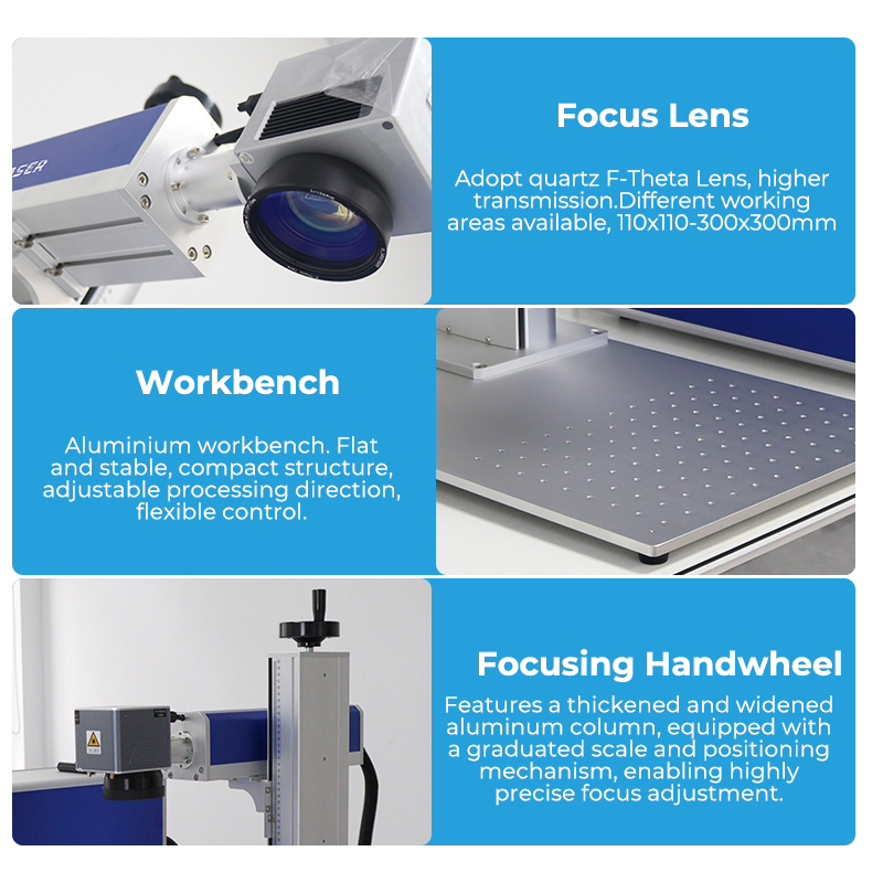 Discount Mini Portable Fiber Laser Marking Machine 50W CNC Dxf/BMP/Plt/Ai Supported PVC ID Card Jewelry Jpt M7 Mopa