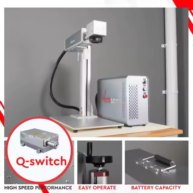 Wattsan FL TT Fiber Laser Engraver For Jewelry Metal Cards Plastic Mini Gemstone High-Precision Laser Marker Stone Engraving