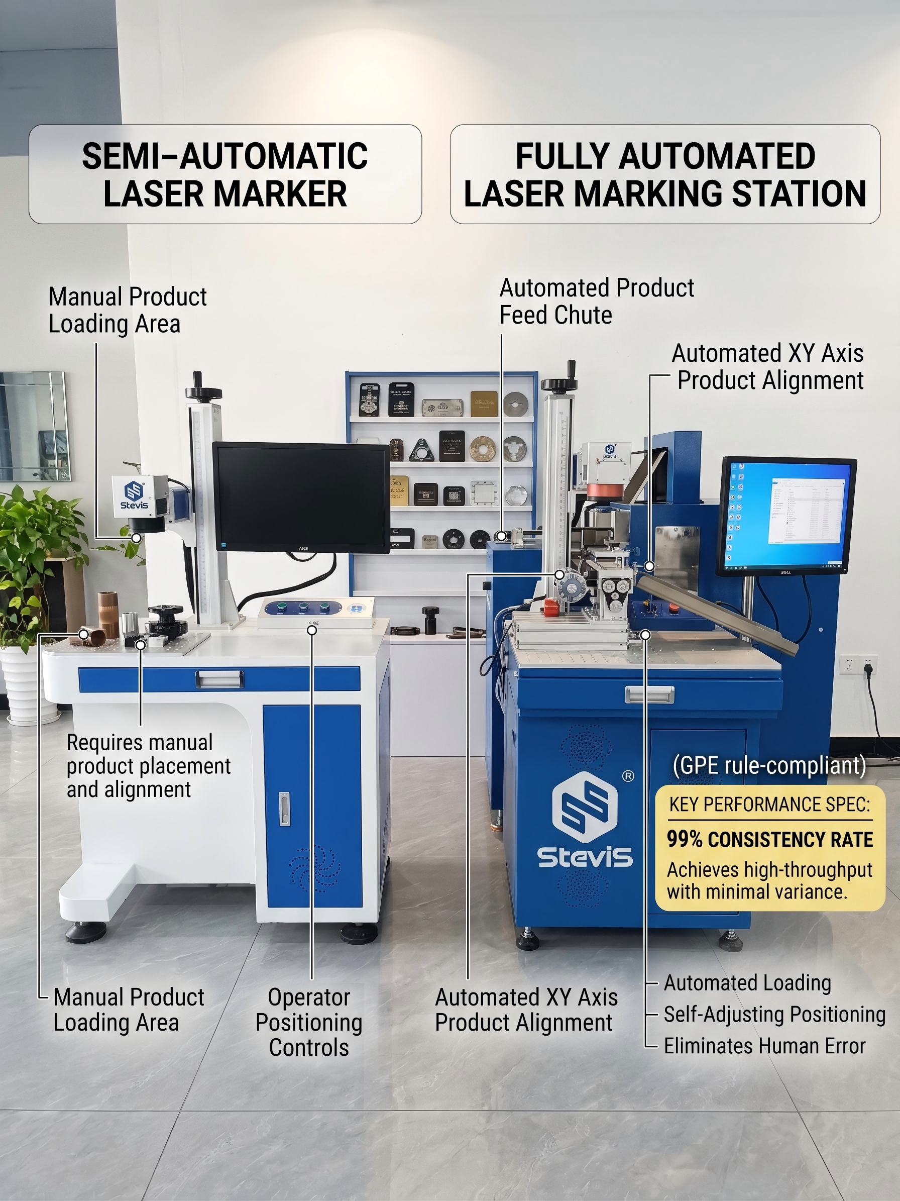 Smart Visual Alignment Auto Feeding 99% Pass Rate Fully Automatic CNC UV CO2 Laser Marking Machine Supports DXF/PLT/BMP/AI