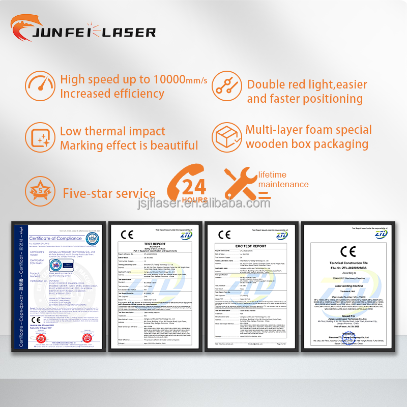 JUNFEI Portable Mini UV/Fiber Laser Marking Machine with DXF/PLT Support 20-50W Power for Metal &amp; Plastic Engraving
