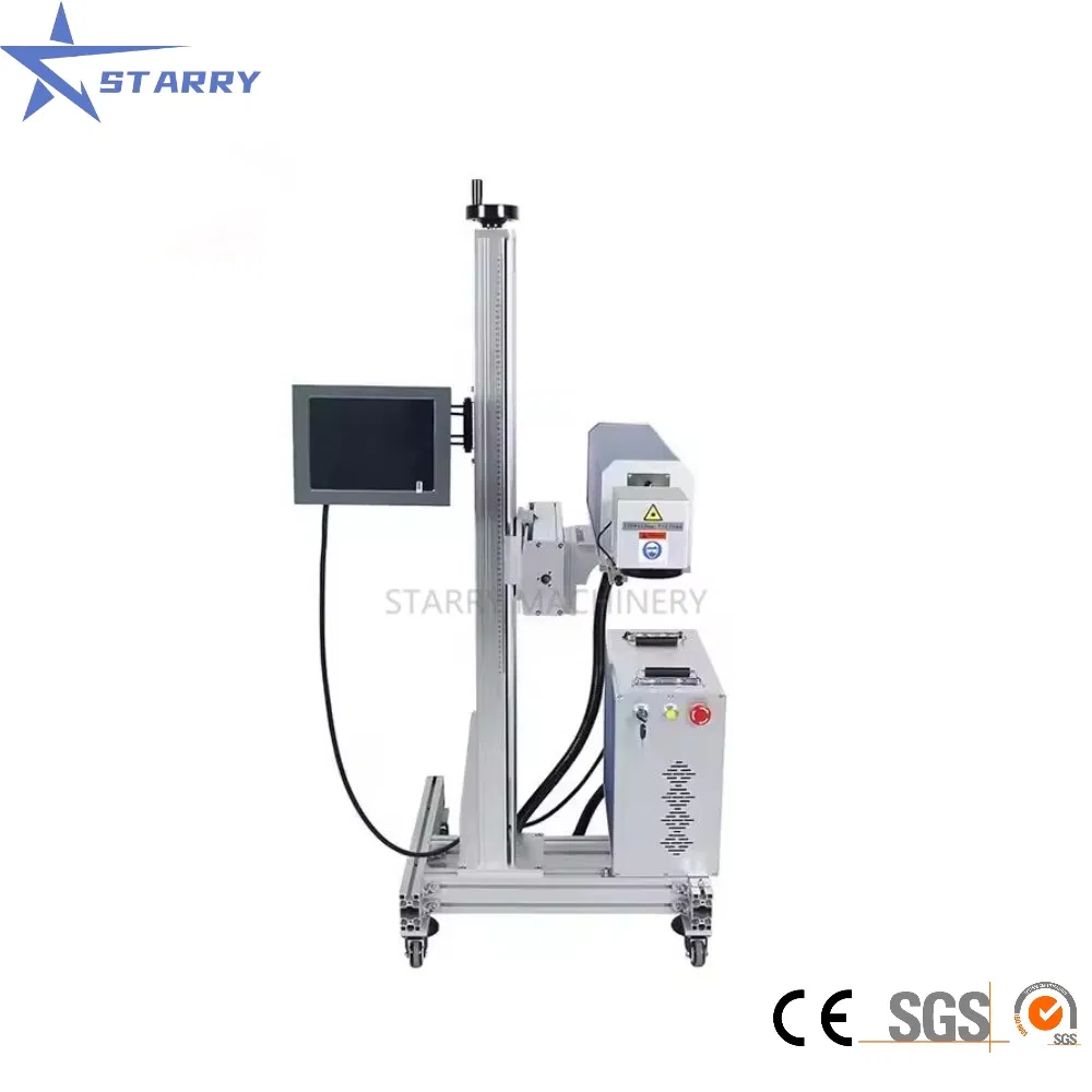 Fiber Fly Laser Marking Machine Date Coding Machine 20W 30W 50W Online Laser Printer