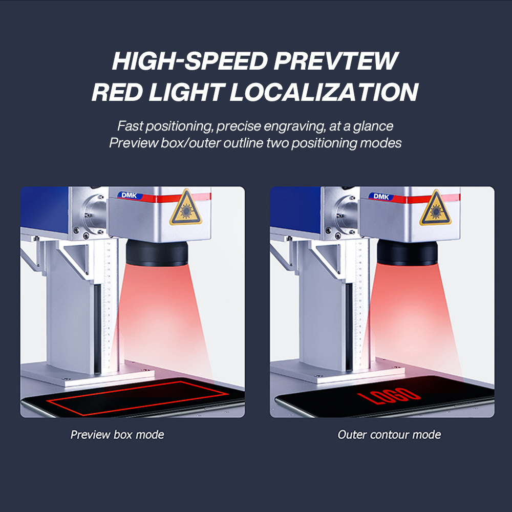 DMK 20W 30W 50W 100W Fiber Laser Marking Machine With Raycus Source For Metal Plastic Ceramics