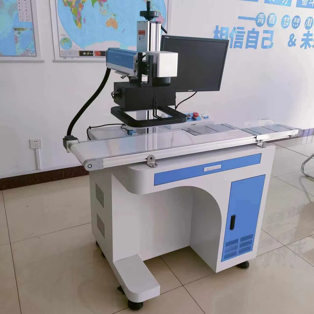 Online Fly Laser Marking Machine Laser Coding Machine Laser Printer with Conveyor Belt for Pipe