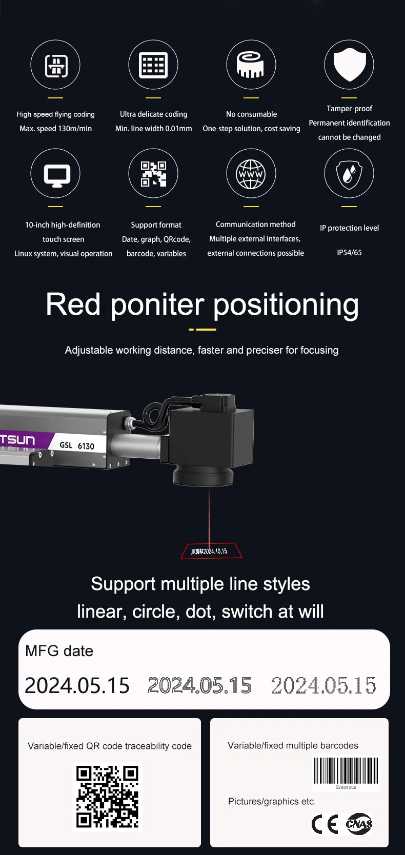 Business Ideas 2025 Laser Flying Online 50W 100W Fiber Laser Coding Machine PVC PE PP Pipes Laser Printer for Extruded Cable Industry