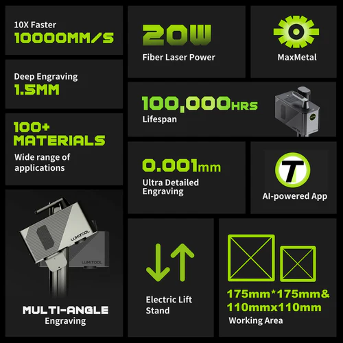 Mini Portable Laser Marking Machine 20W for Jewelry DIY Fiber Engraver on Gold Silver Platinum and All Metal Materials