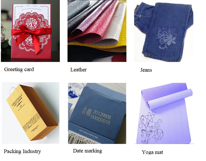 Application materials display for CO2 Laser CNC engraving machine