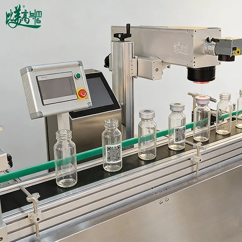 Automatic Glass Bottle Singulation Conveyor & UV Laser Marking Integrated System