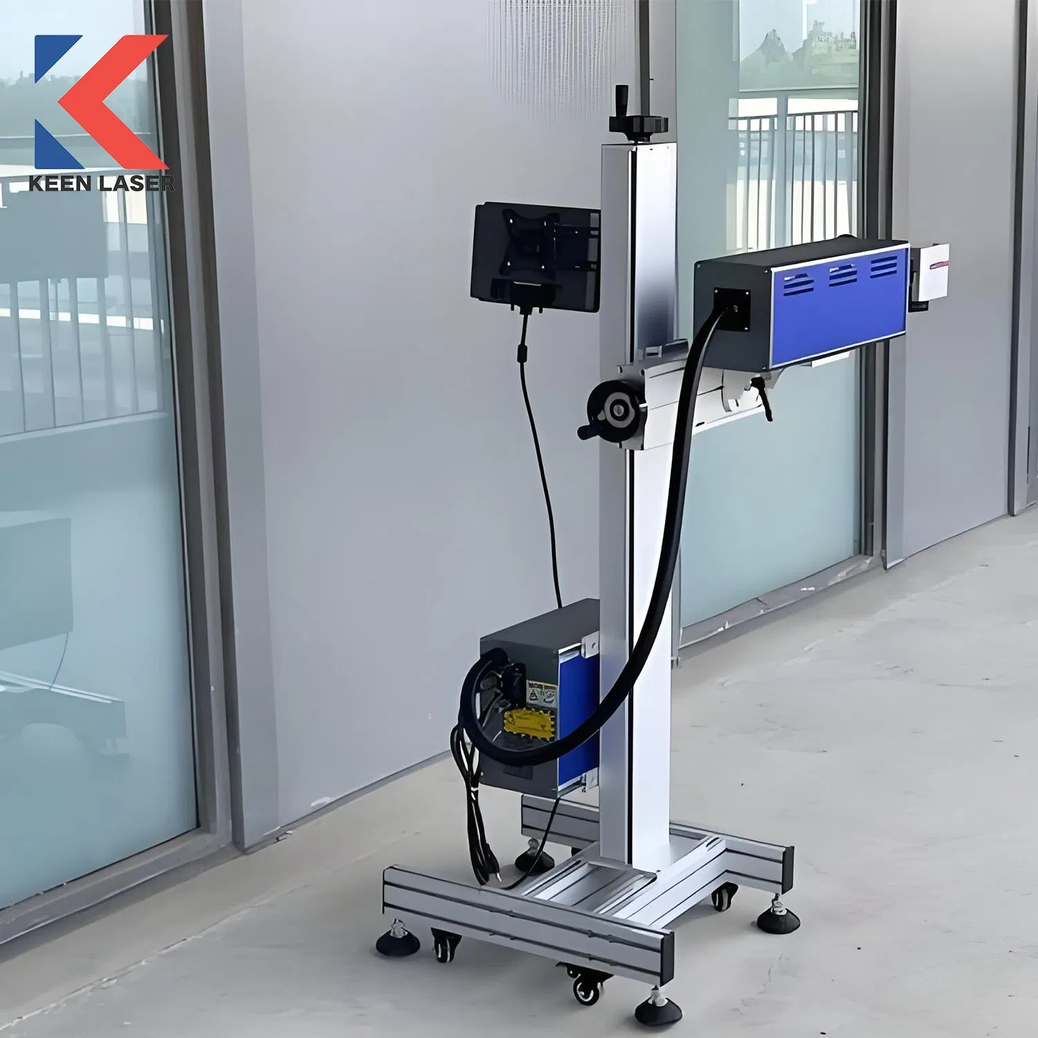 PE HDPE PPR PVC Pipe Cable Printer Car Glass Coding Creative Mug Cups High Speed Production 40W CO2 Online Flying Laser Marking Engraving Printing Machine