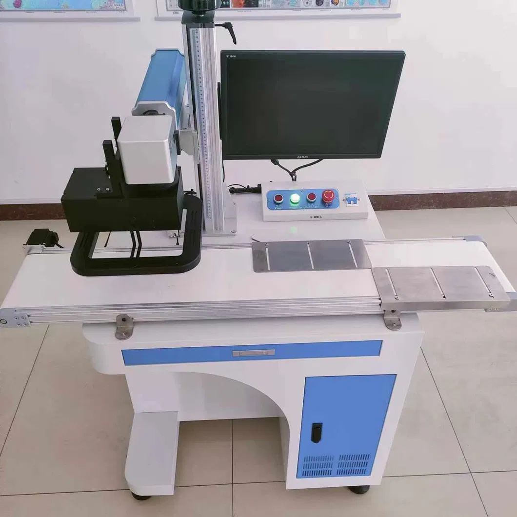 Online Fly Laser Marking Machine Laser Coding Machine Laser Printer with Conveyor Belt for Pipe