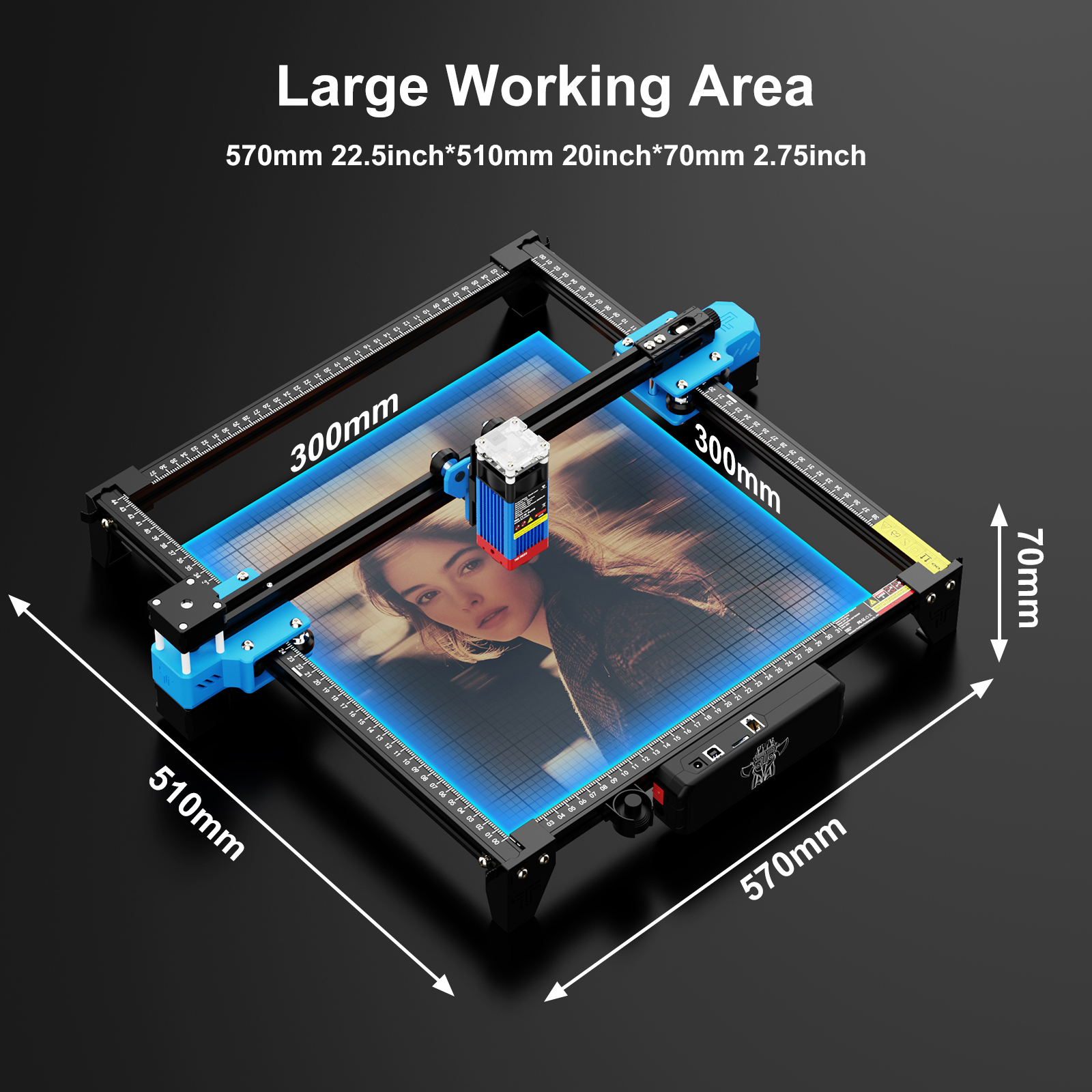 TTS 5.5W 3D Laser Engraving and Cutting Machine Multi-Function for Acrylic Plywood Wood Metal Plastic New