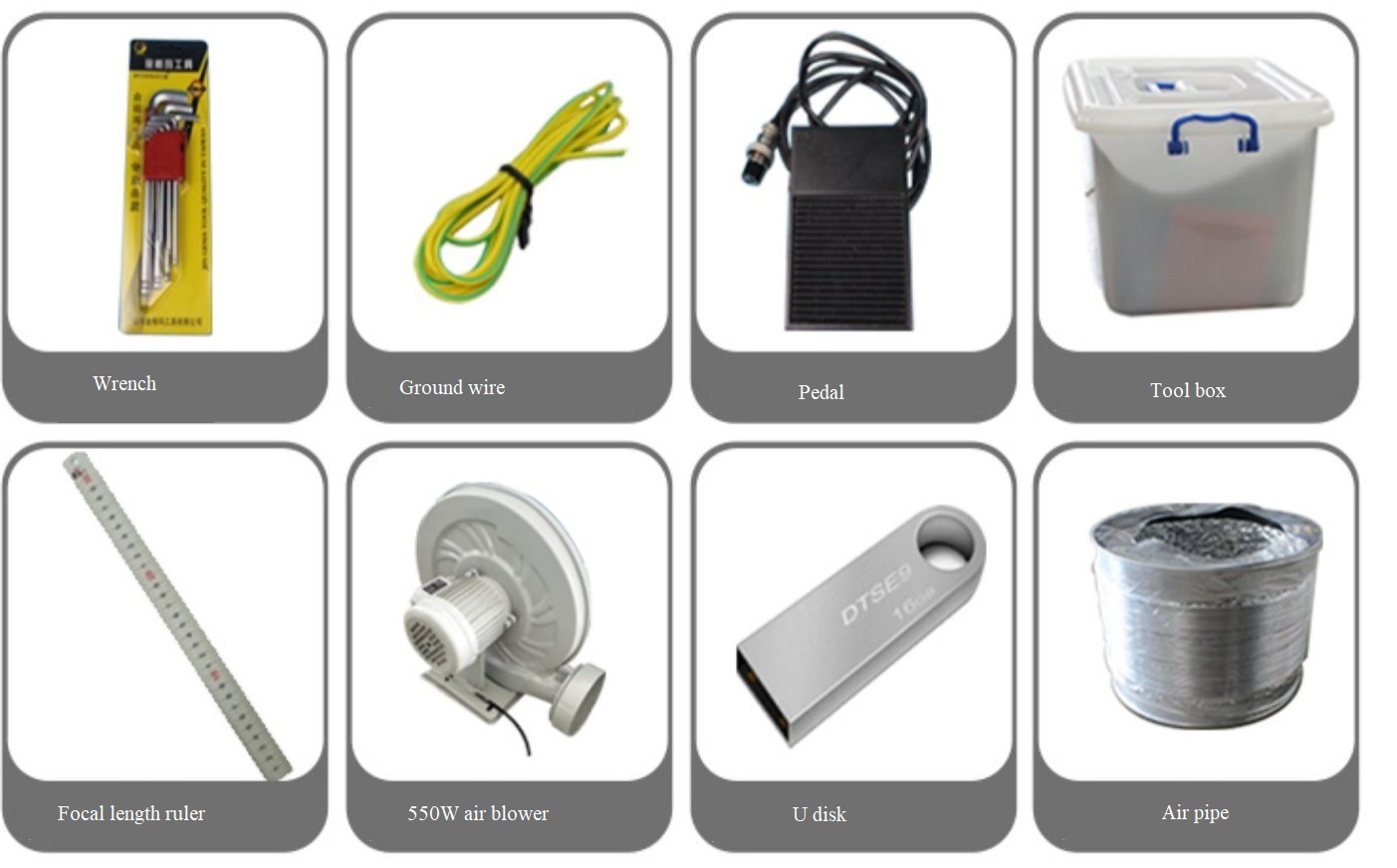 Standard parts and accessories list