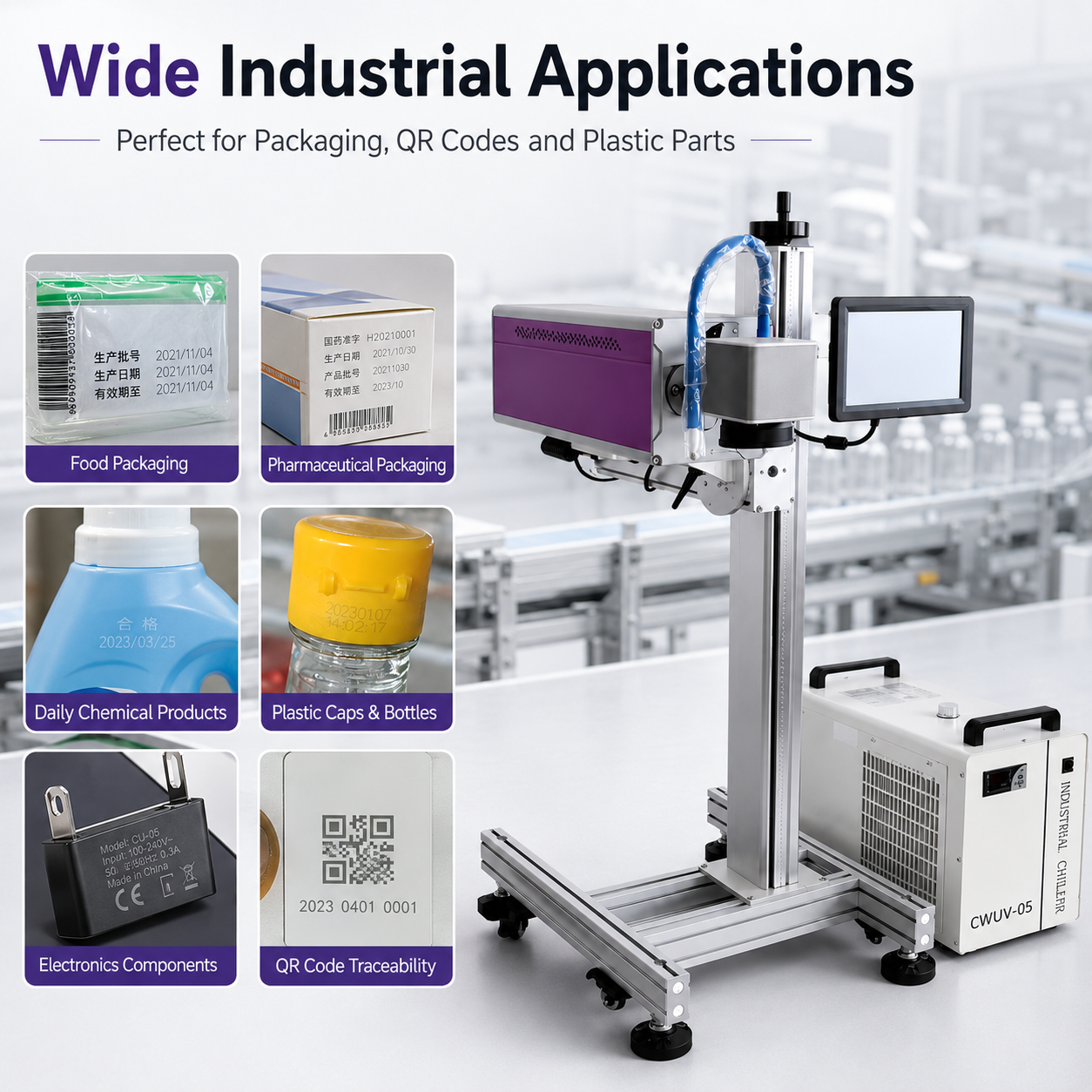 Factory Price 3W 5W 10W UV Laser Marking Machine Manufacturer 355nm Cold Marking for Glass Plastic Metal Ceramic Medical Device