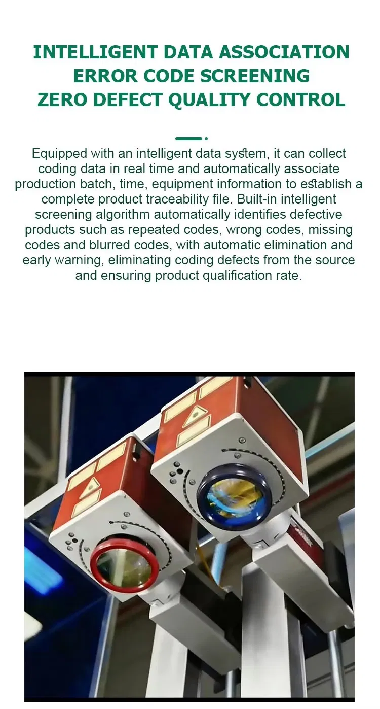 Aluminum Cap Automatic Feeding Fiber Laser Coding Vision Inspection Reject Integrated System