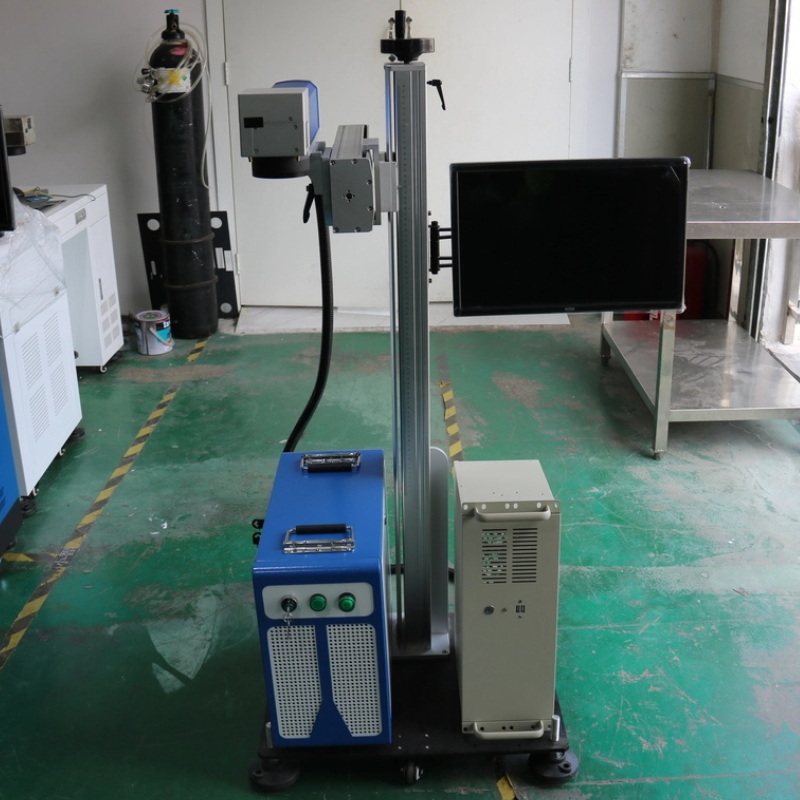 High-speed Portable QR Code and Date Flying Laser Marking Machine for Permanent Marking on Wood Plastic and Various Materials