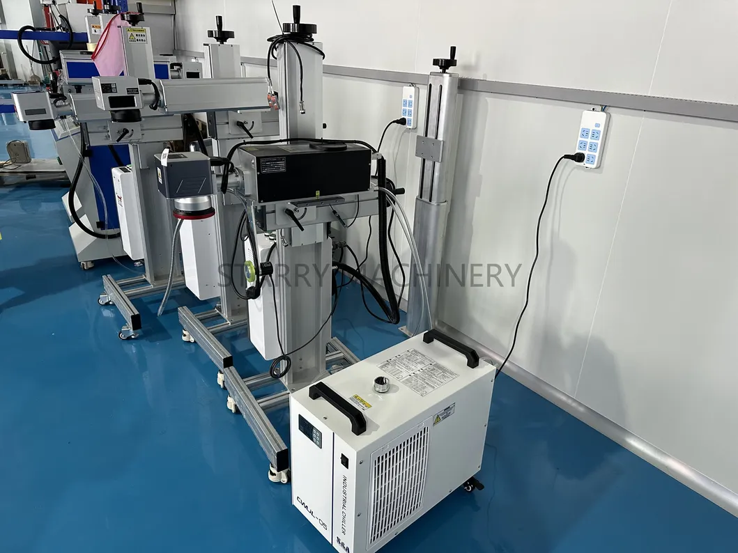 Fiber Fly Laser Marking Machine Date Coding Machine 20W 30W 50W Online Laser Printer