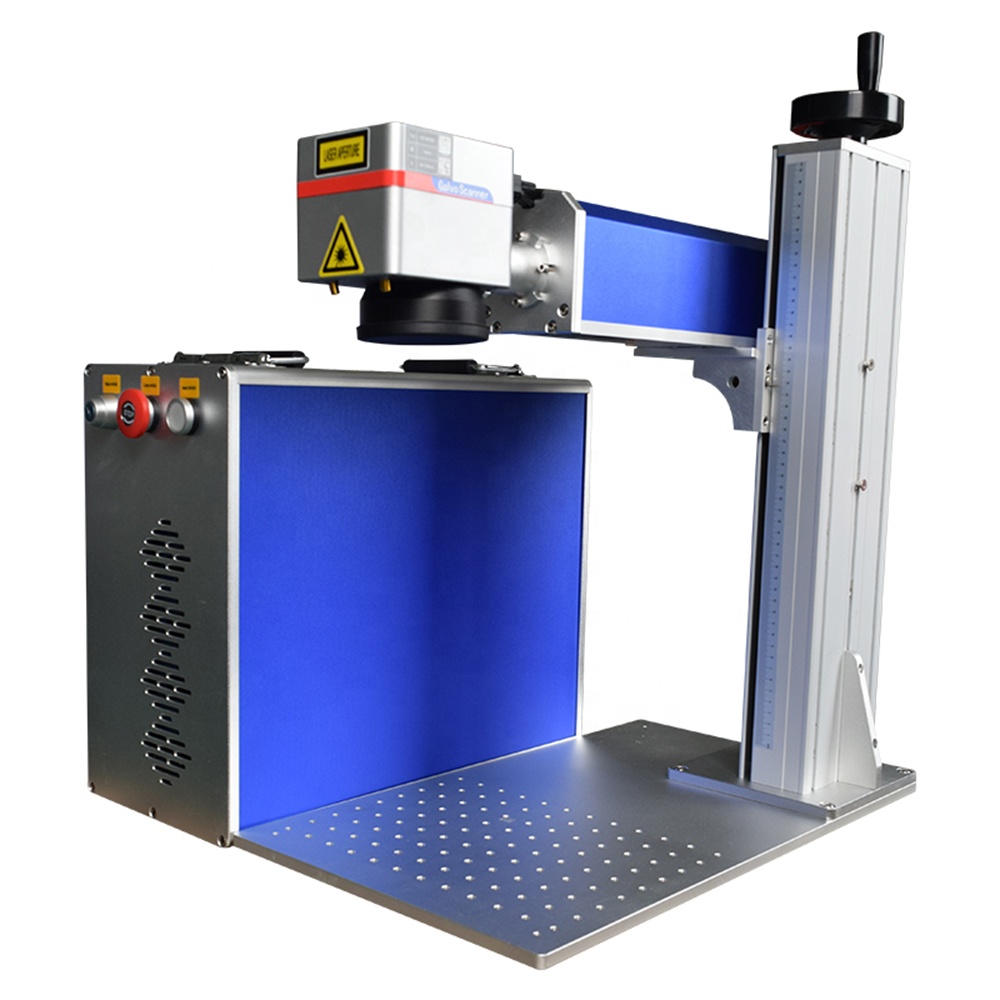 RAYCUS 50W-100W MOPA Fiber Laser Marking Machine New Air Cooling 0.01mm Accuracy 1000-3000mm/s Speed Portable Desktop Metal