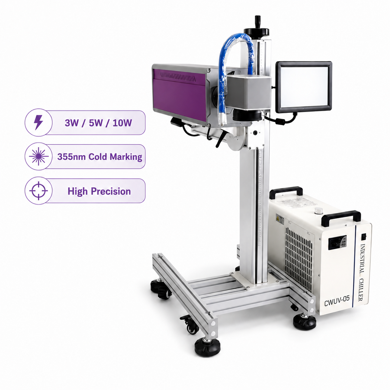 Factory Price 3W 5W 10W UV Laser Marking Machine Manufacturer 355nm Cold Marking for Glass Plastic Metal Ceramic Medical Device