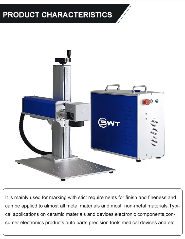 Portable Mopa CNC Metal Color Printer Stainless Steel Fiber Laser Deep Engraving Marking Machine with Jpt Max Raycus Laser Source
