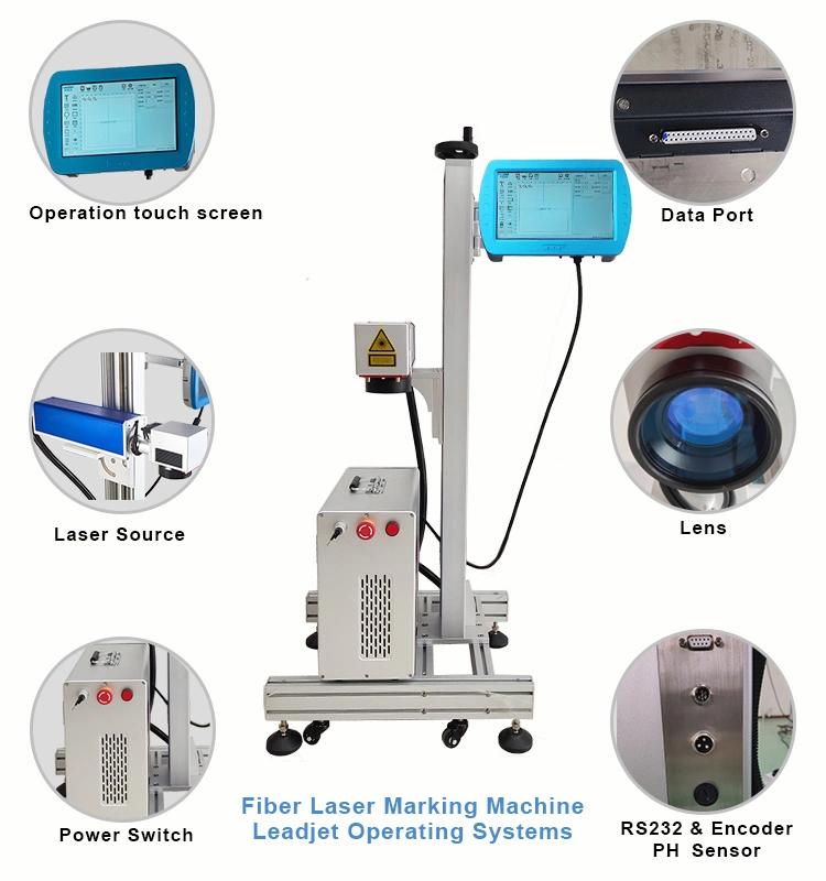 Leadjet Online Fiber Laser Marking Printer PVC /HDPE Plastic Pipe Tube Batch Number Coding Machine