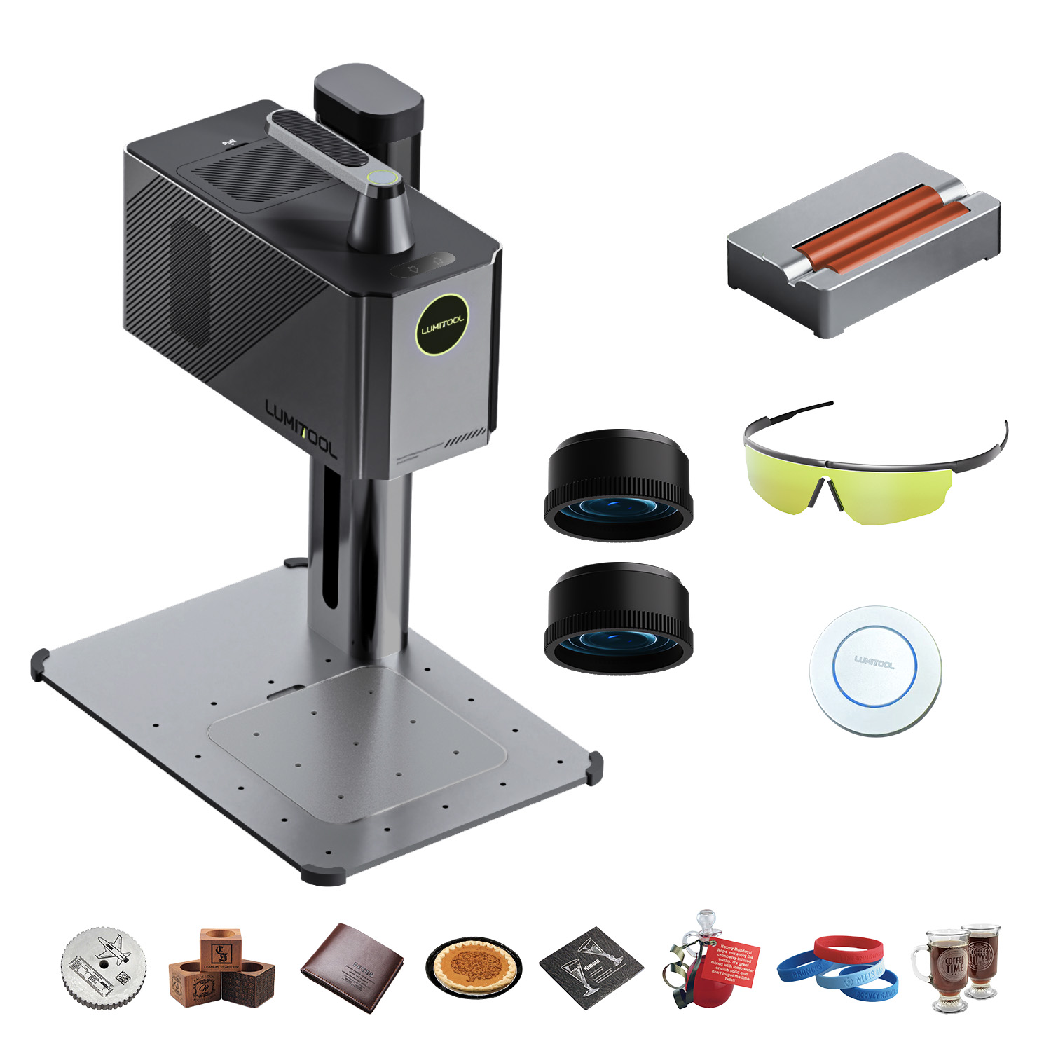 Mini Portable Laser Marking Machine 20W for Jewelry DIY Fiber Engraver on Gold Silver Platinum and All Metal Materials