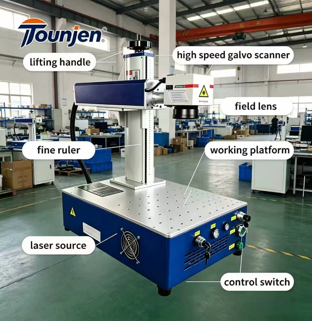 Hot Selling Products Desktop And Portable 20W 30W 50W SINO-GALVO Laser Fiber Marking Machines For Engraving Metal ID Cards