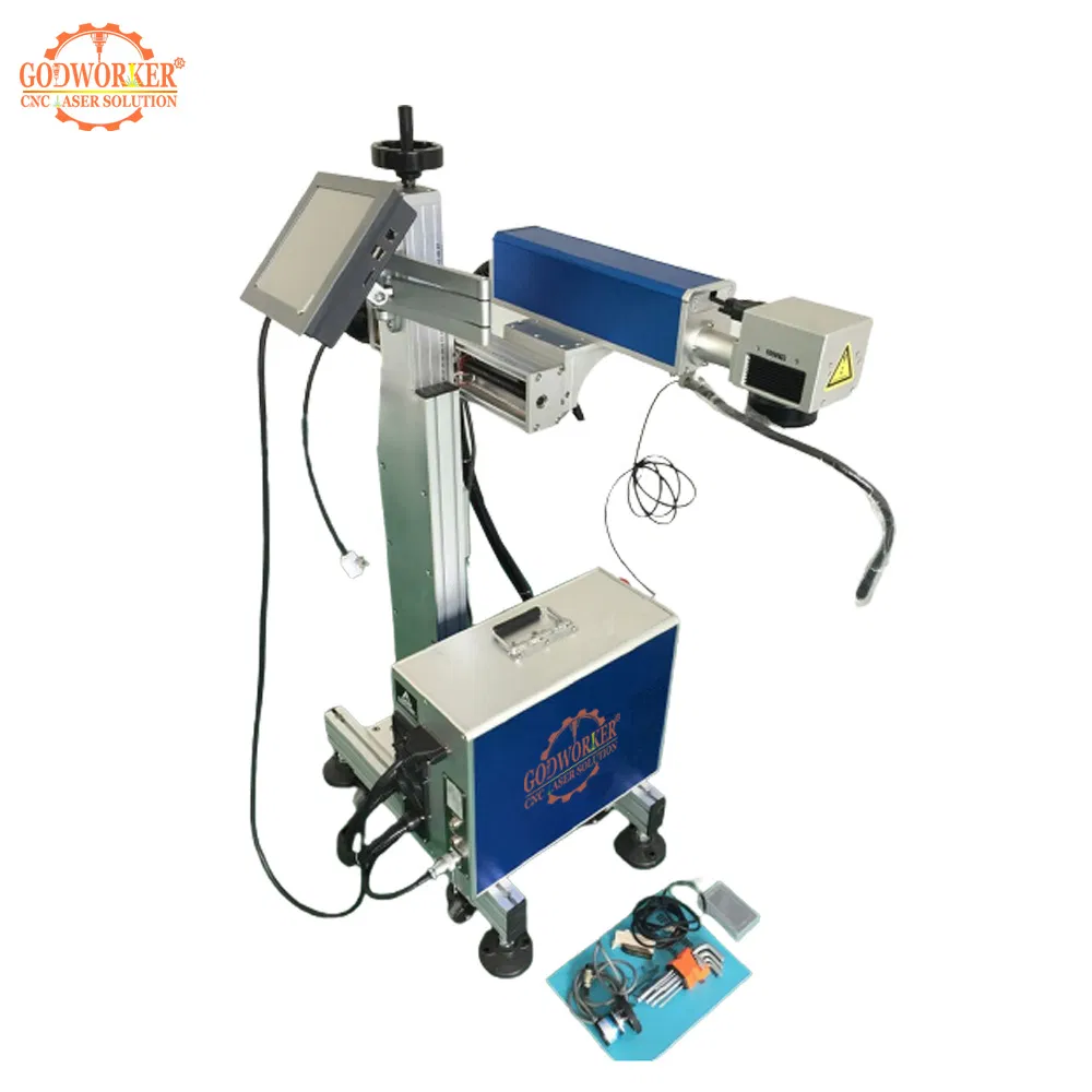 High Speed Online Flying Fiber Laser Marking Machine 30W 50W 60W 100W