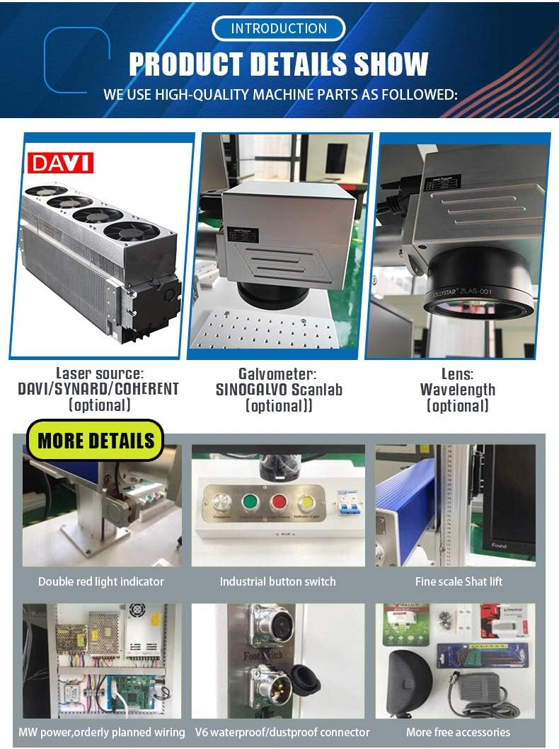 30W CO2 Laser Marking Machine for Plastic Wood Leather Glass and Packaging Materials