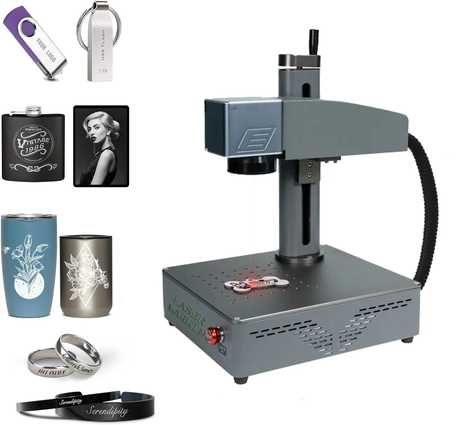 20w Desktop Portable Mini Fiber Laser Marking Machine for Metal and Non-metal Material Small Laser Engraving Machine