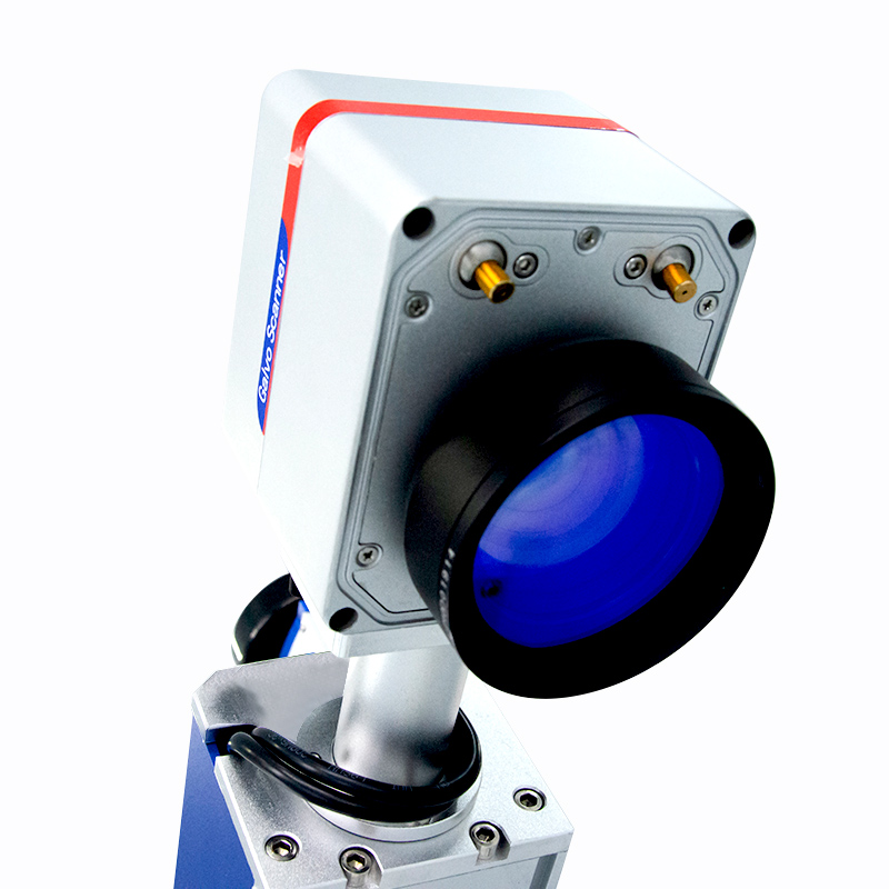Autofocus Online Flying 30W Co2 Galvo Laser Marking Machine With Conveyor for Jeans Id Card Cable Bird Ring Pen Wood Engraving