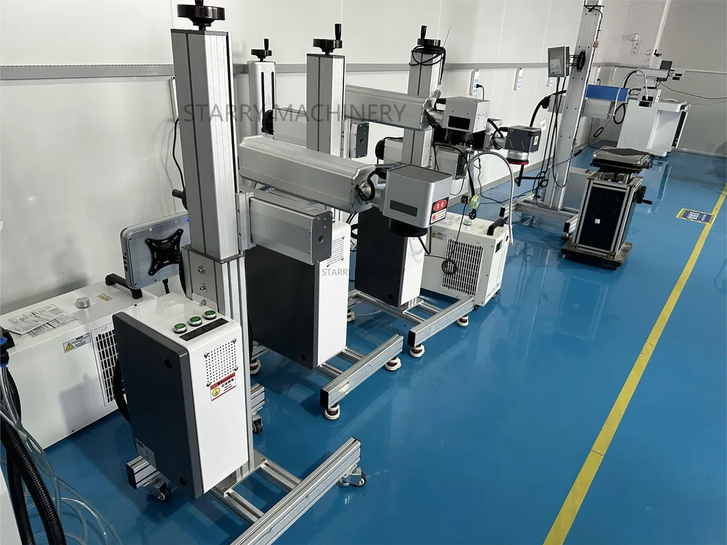 Fiber Fly Laser Marking Machine Date Coding Machine 20W 30W 50W Online Laser Printer